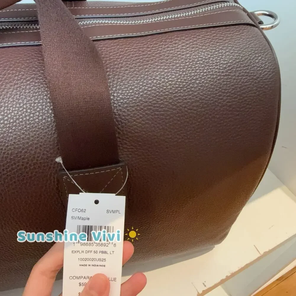 NWT Coach Explorer Duffle Bag 50 In Leather CFO62 Silver/Maple